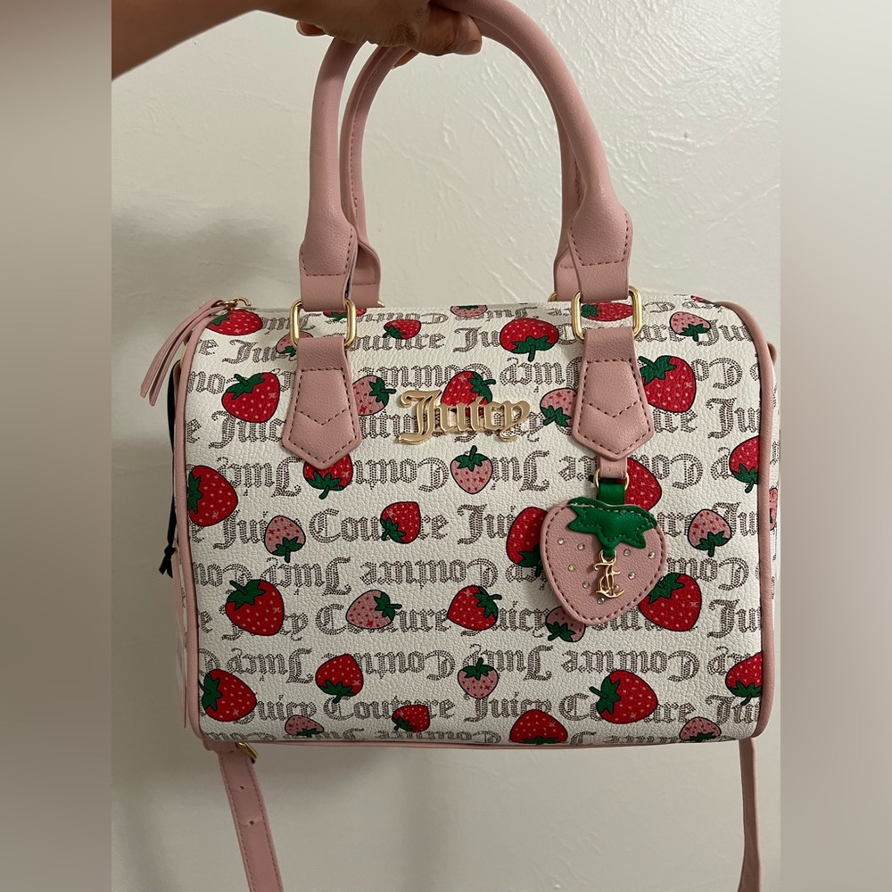Juicy Couture Freshly Picked White Pecan/Pink Satchel